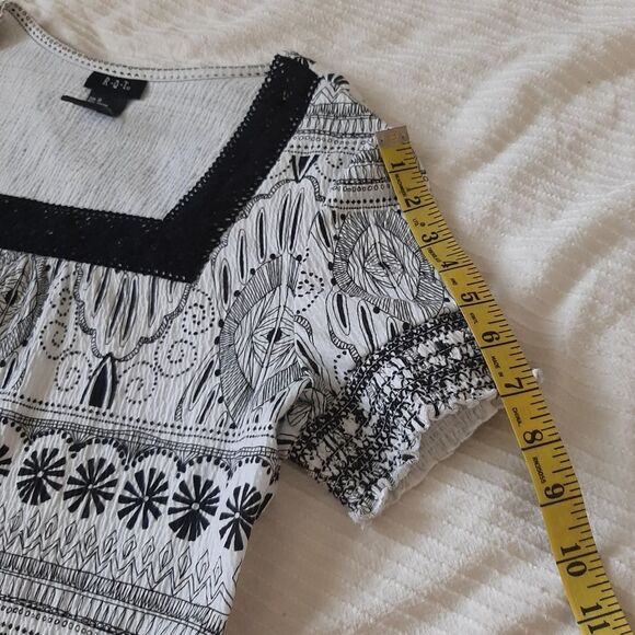 RQT Boho Square Neck Cotton Blend Blouse Small - Picture 6 of 7